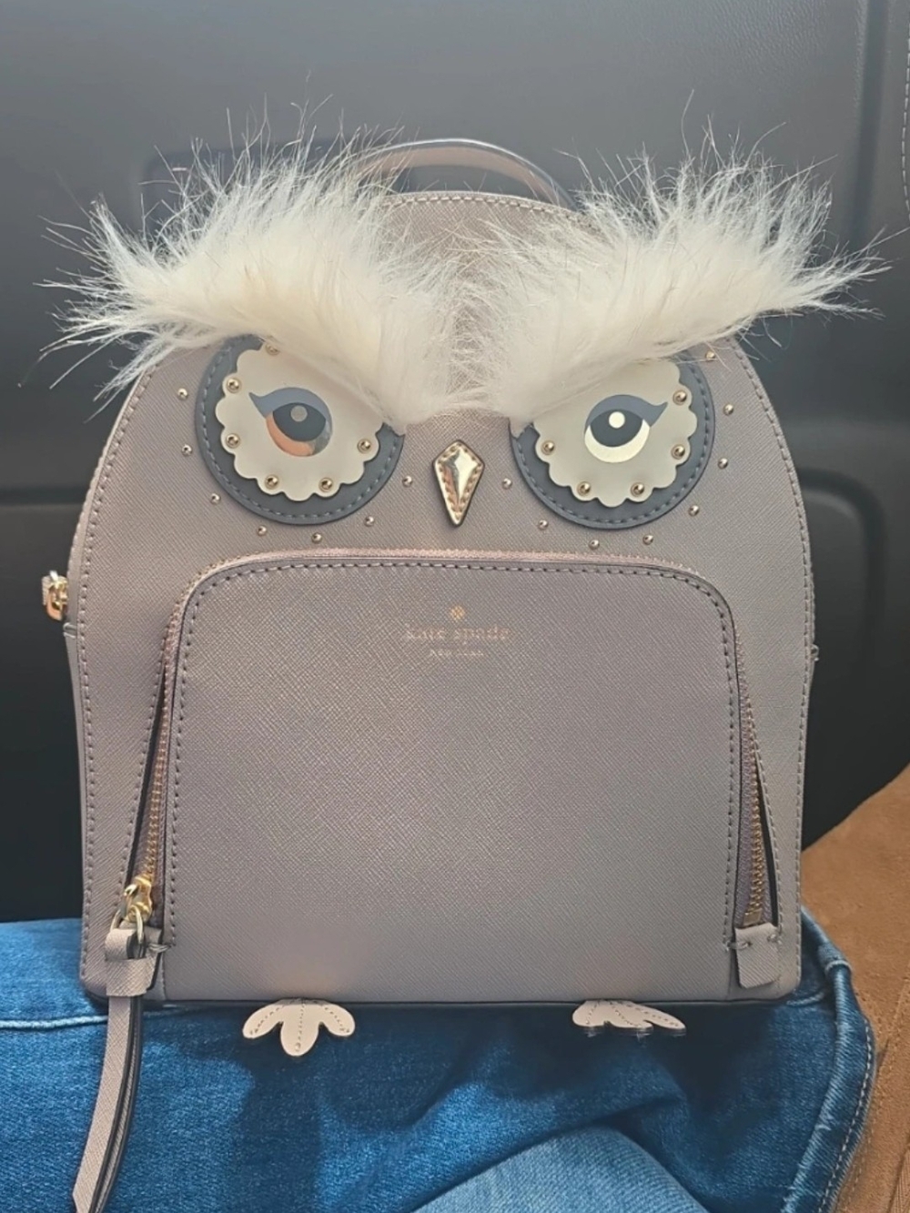 Kate Spade Owl Mini Backpack in Taupe - Picture 1 of 11